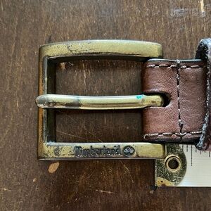 Timberland Brown Belt with Gold Buckle